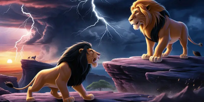 angry lion
