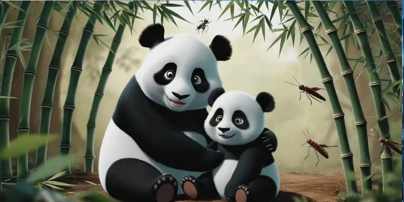 panda and mother