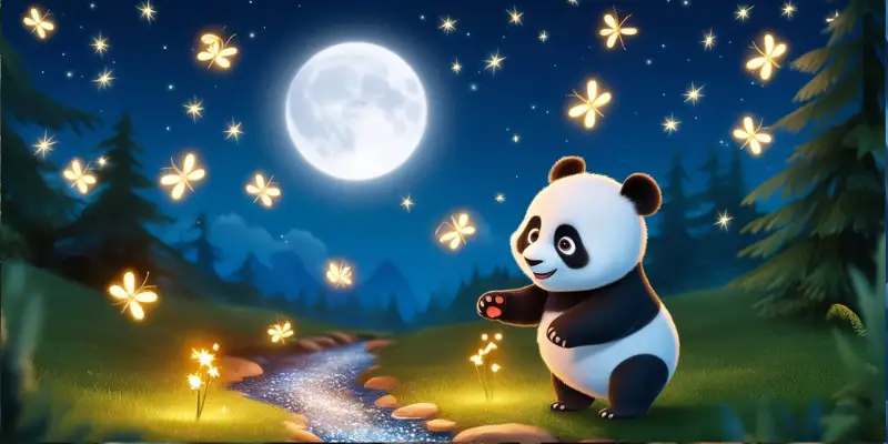 panda see butterfly
