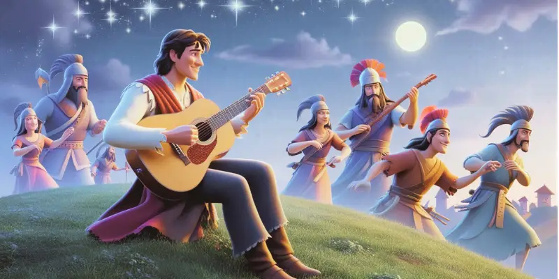 playing guittar with people
